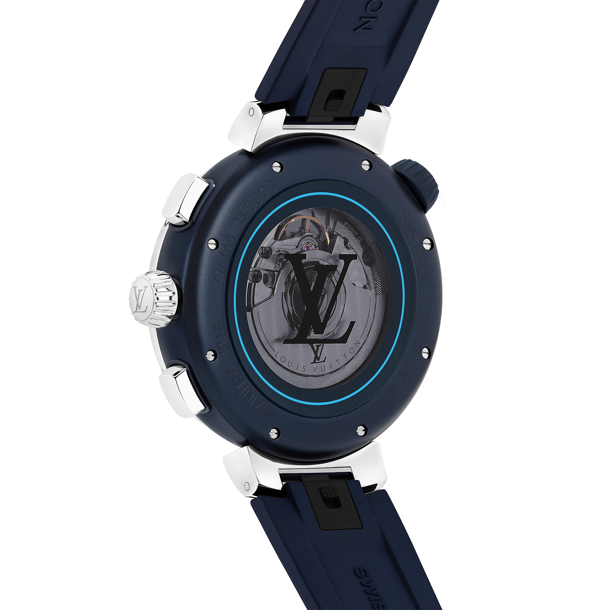 Todos los relojes } Reloj Tambour Street Diver Chronograph, automático, 46 mm, en acero | Louis Vuitton ® (Ampliar producto)